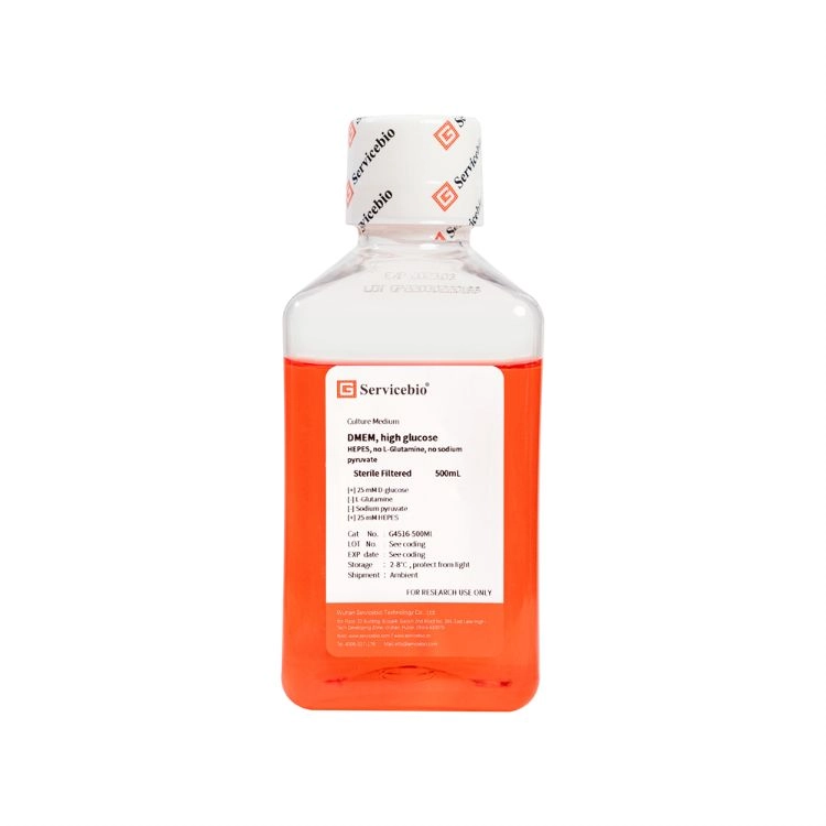 DMEM, high glucose, HEPES, no L-Glutamine, no sodium pyruvate