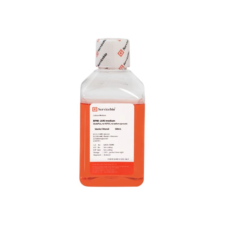 RPMI-1640 medium, GlutaPlus, no HEPES, no sodium pyruvate