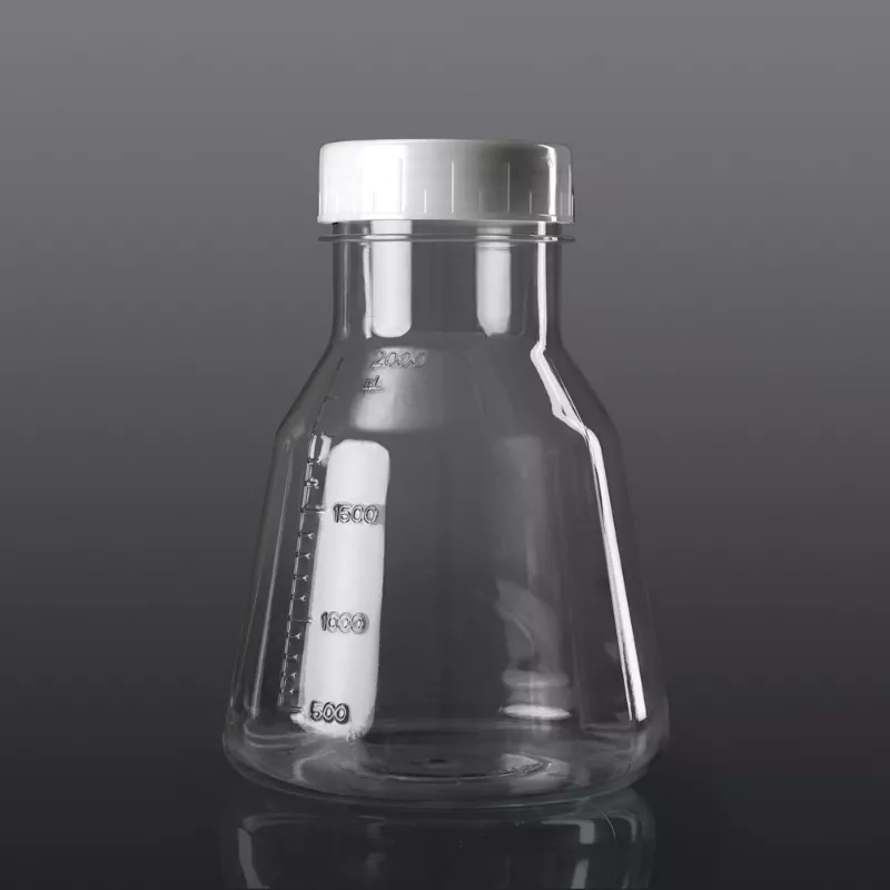 Servicebio 2000mL 無菌三角錐瓶 (單包裝, 密封蓋, 無擾流底) 